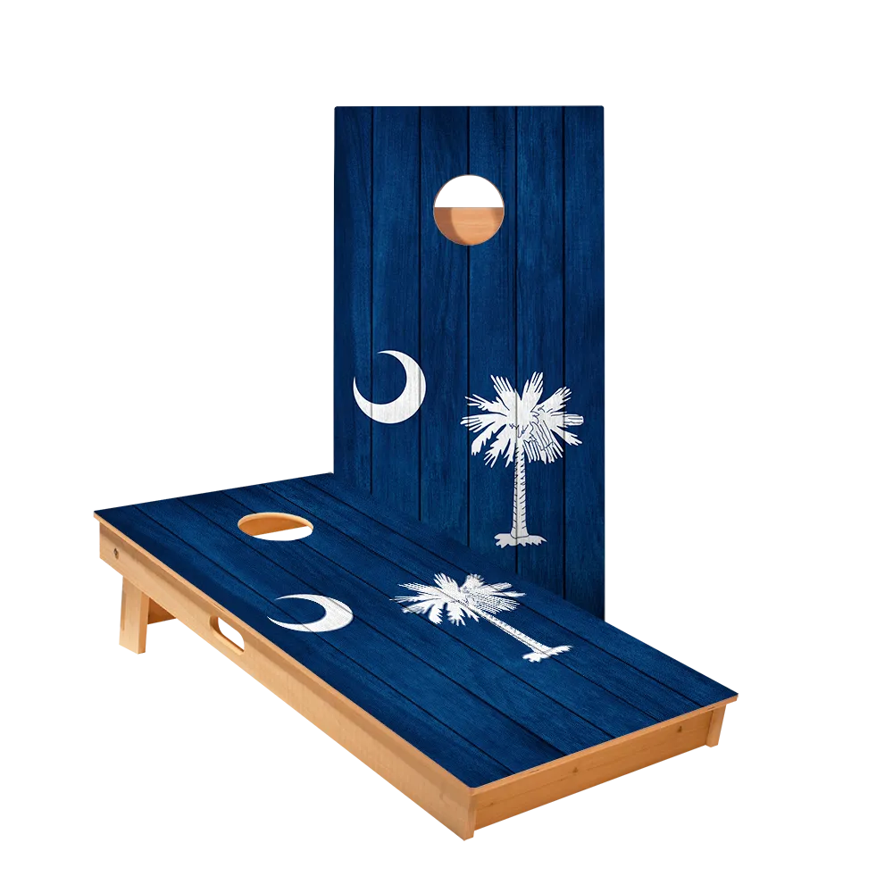 South Carolina Flag Star Cornhole Boards