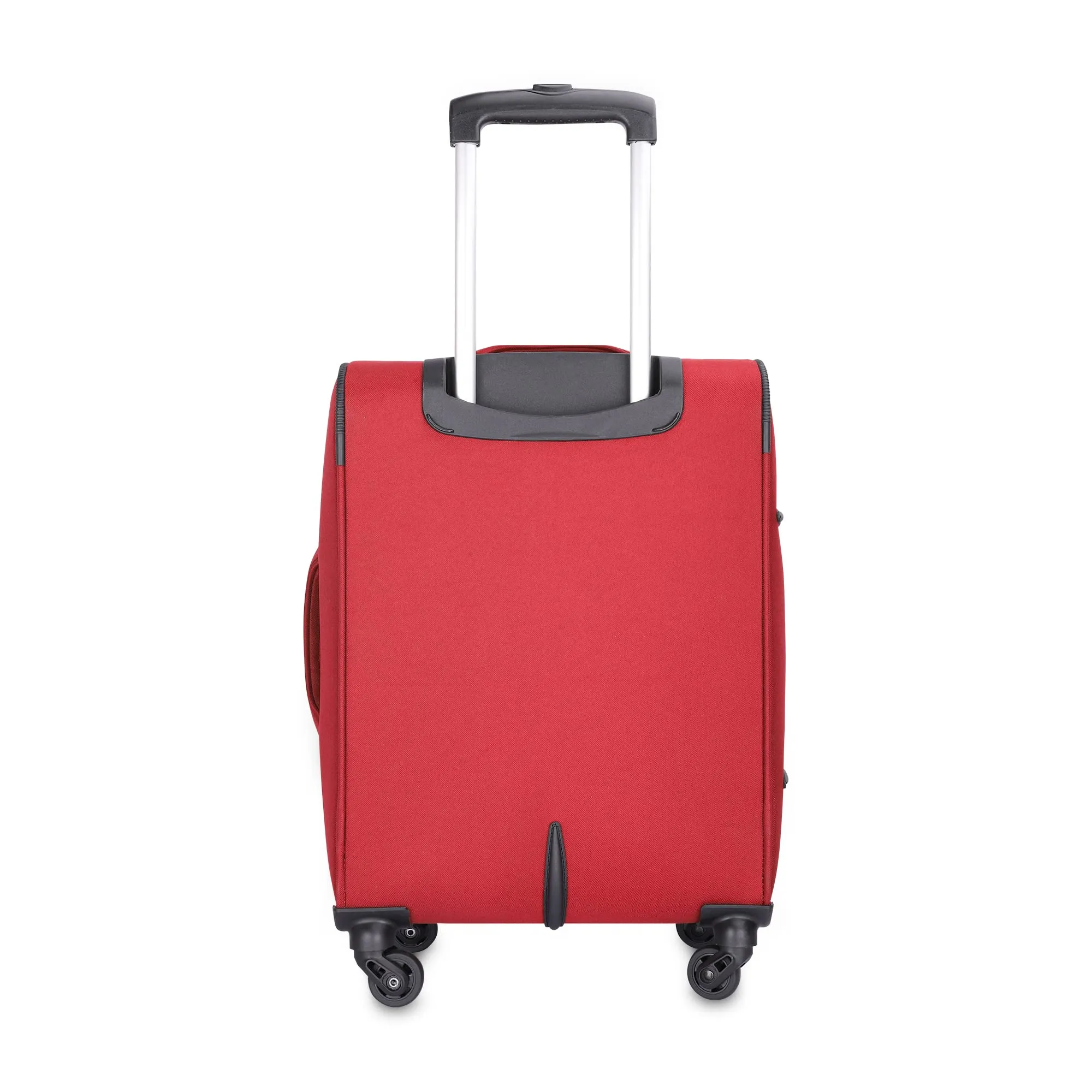 THE CLOWNFISH Abraham Luggage Polyester Soft Case Expandable Capacity Suitcase Four Wheel Trolley Bag - Red (57 cm, 22 inch)