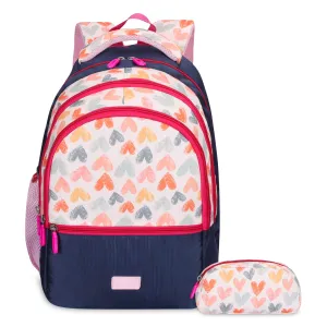 The Clownfish Edutrek Series Printed Polyester 36 L School Backpack with Pencil/Stationery Pouch School Bag Front Zip Pocket Daypack Picnic Bag For School Going Boys & Girls Age-10  years (Light Pink)