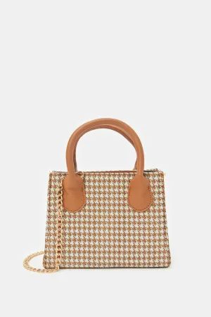 Women Beige Printed Cross Body Bag